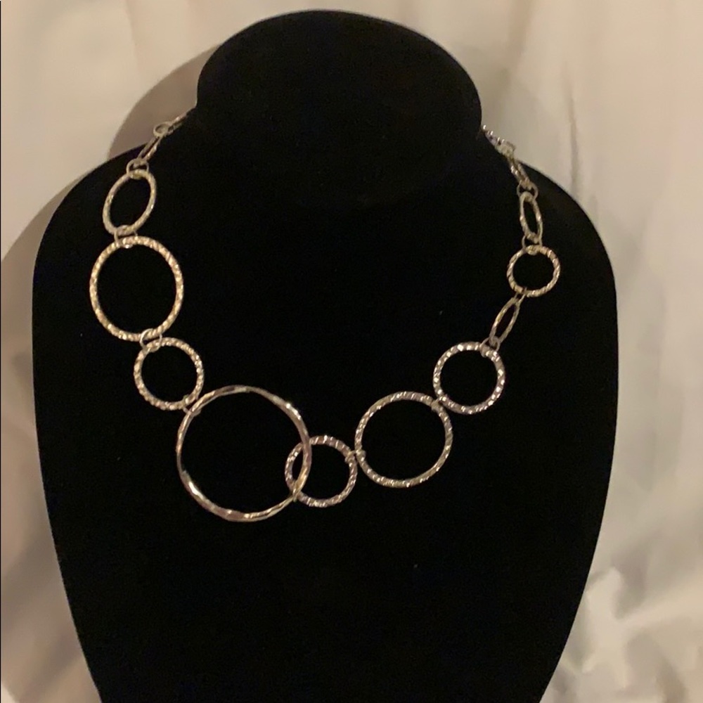 16” silver looped necklace